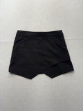 BCBGMAXAZRIA Skirt Womens Small Black Wrap Asymmetric Layered Mini Beckett Zip