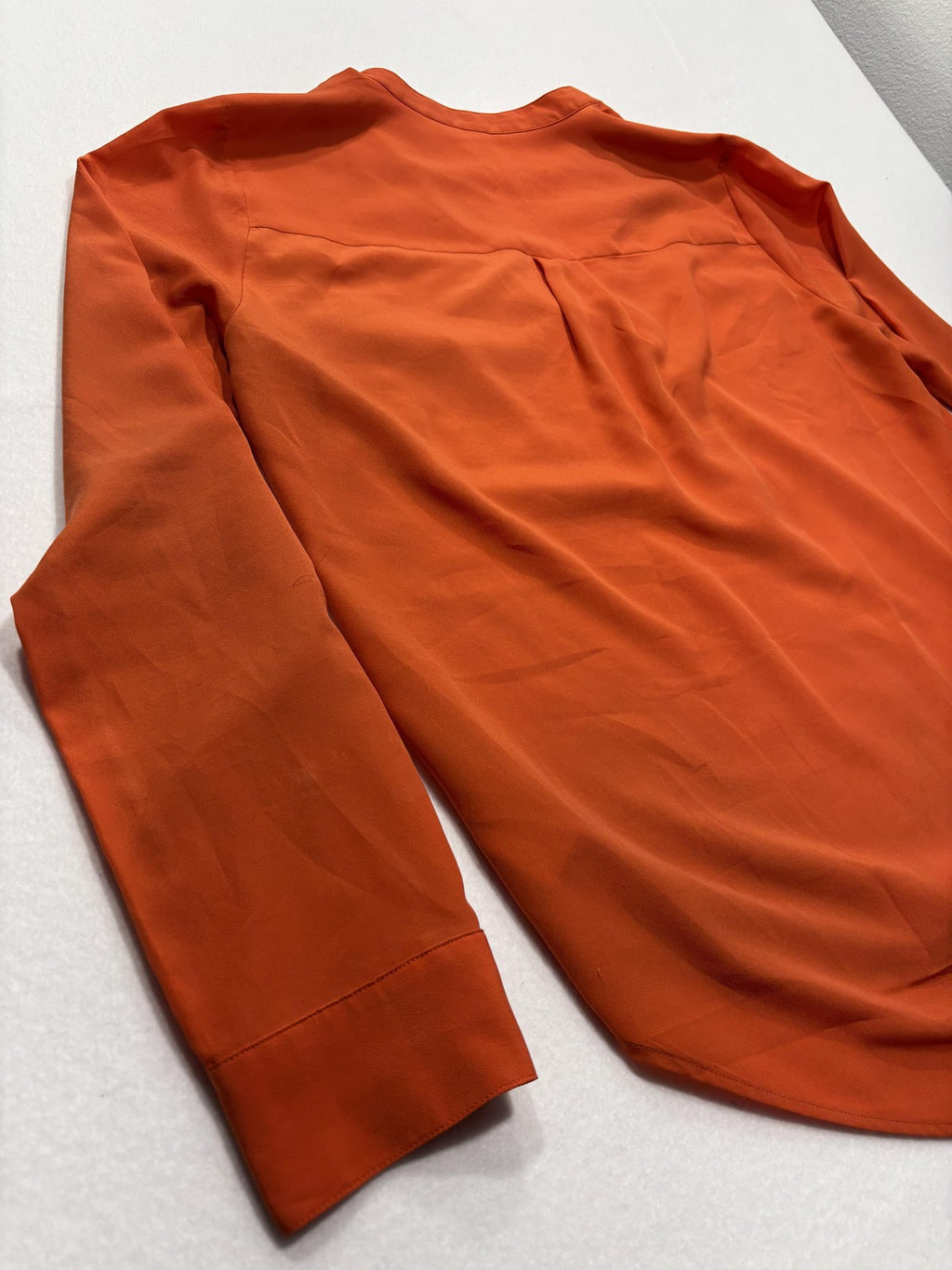 MICHAEL Michael Kors Blouse Womens Large Orange V Neck Zip Pocket Tunic Top