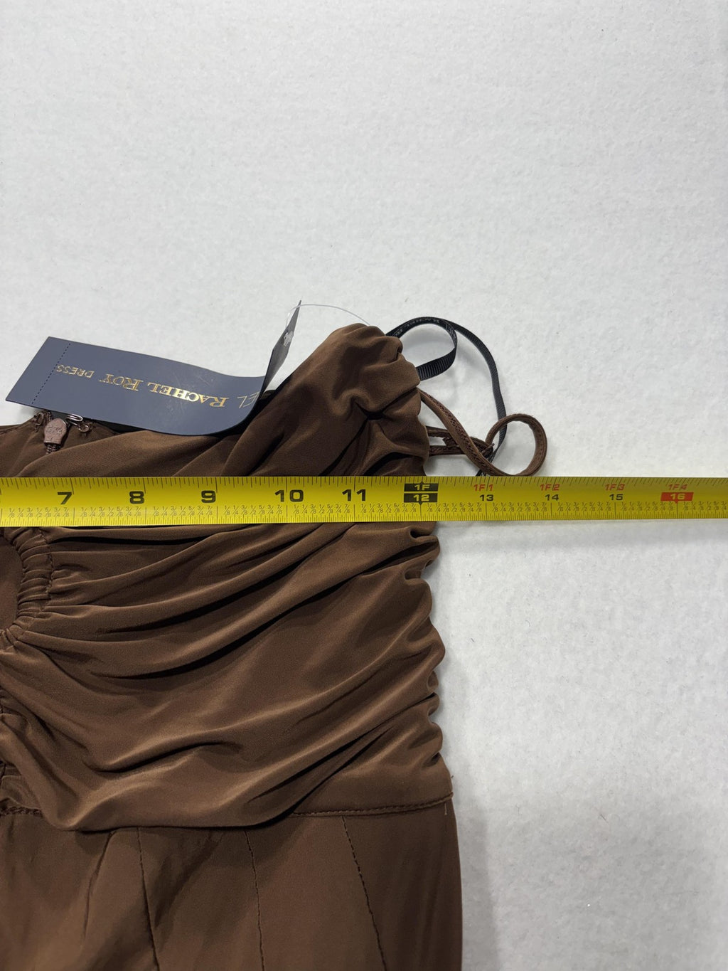RACHEL Rachel Roy Dress Womens Small Brown Strapless Ruched Jersey Maxi