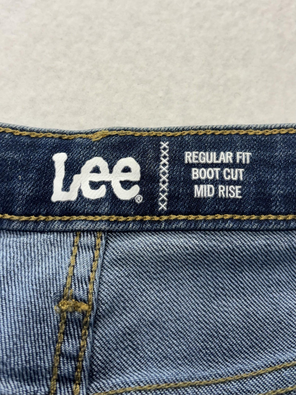 Lee Jeans Womens 14P Blue Medium Wash Mid Rise Bootcut Regular Stretch 33x29
