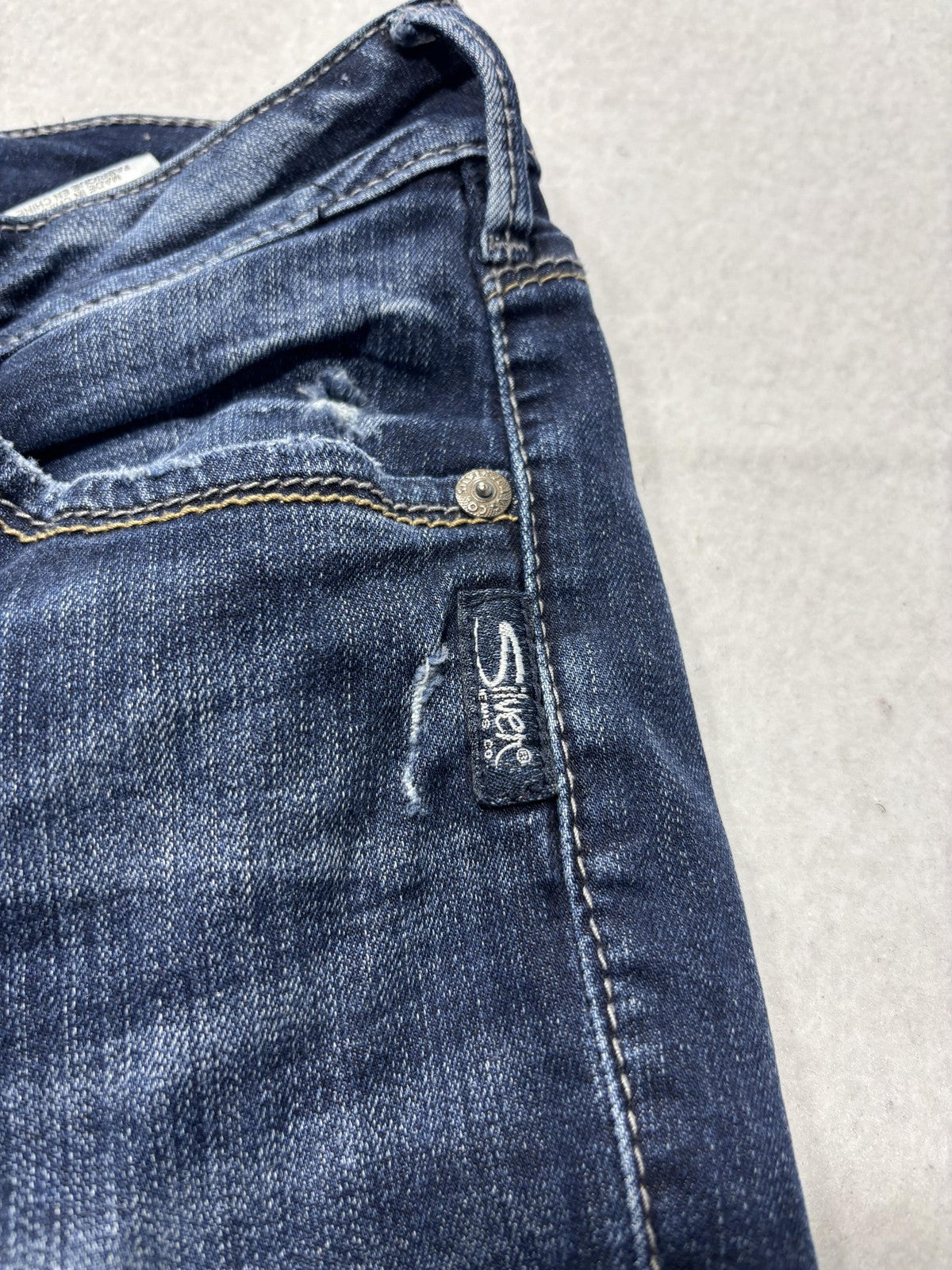 Silver Jeans Co Avery Ankle Skinny Jeans Womens 28 Blue Distressed 29x27