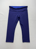 Lululemon Leggings Womens 10 Blue High Rise 22.5" Inseam Capri Yoga Stretch