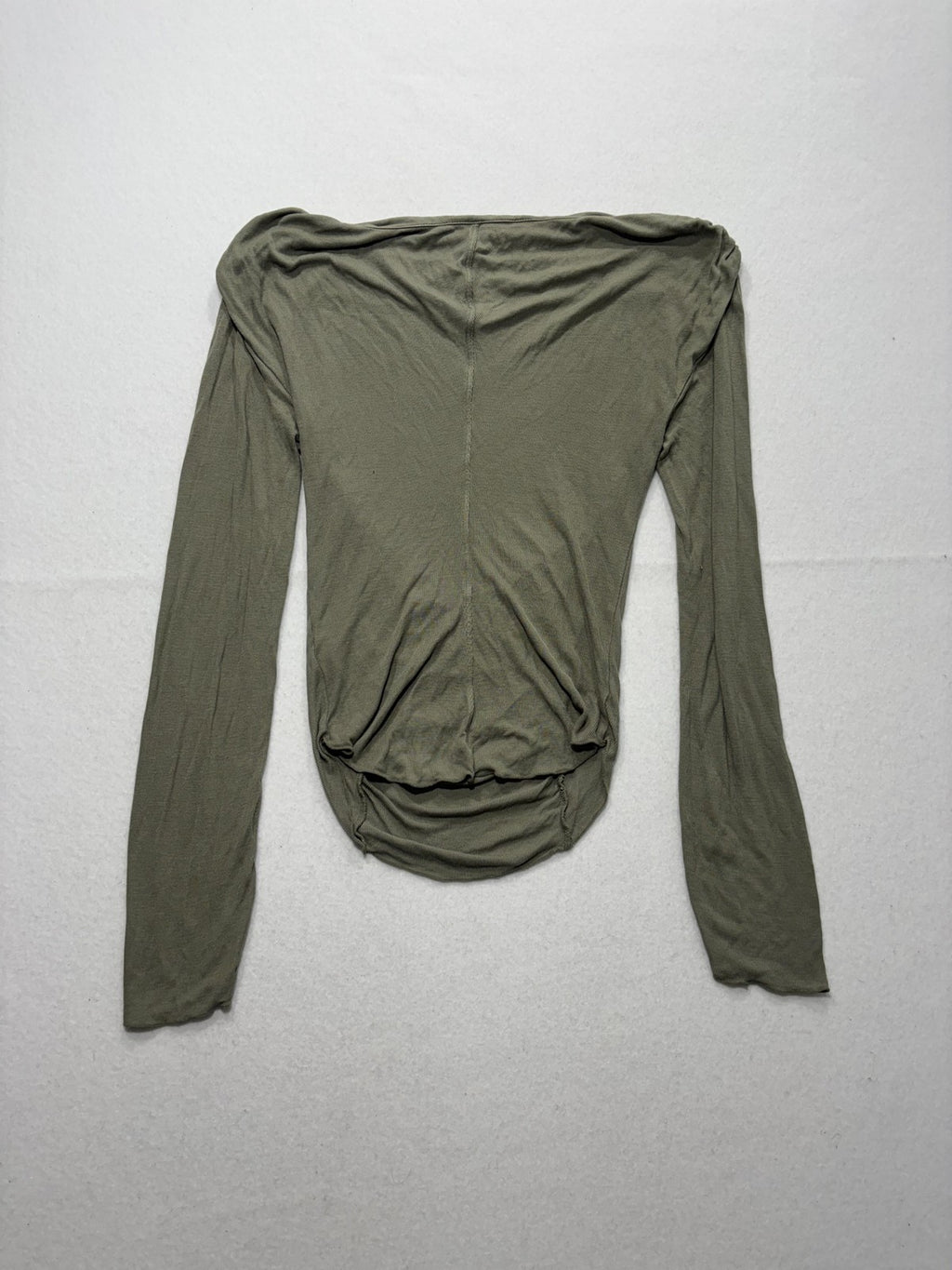 Free People Shirt Womens XS Green Off Shoulder Ruched Long Sleeve Jersey