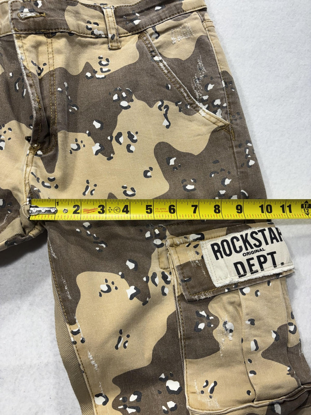 Rockstar Original Black Label Cargo Pants Mens 33x33 Brown Camo Flare Denim