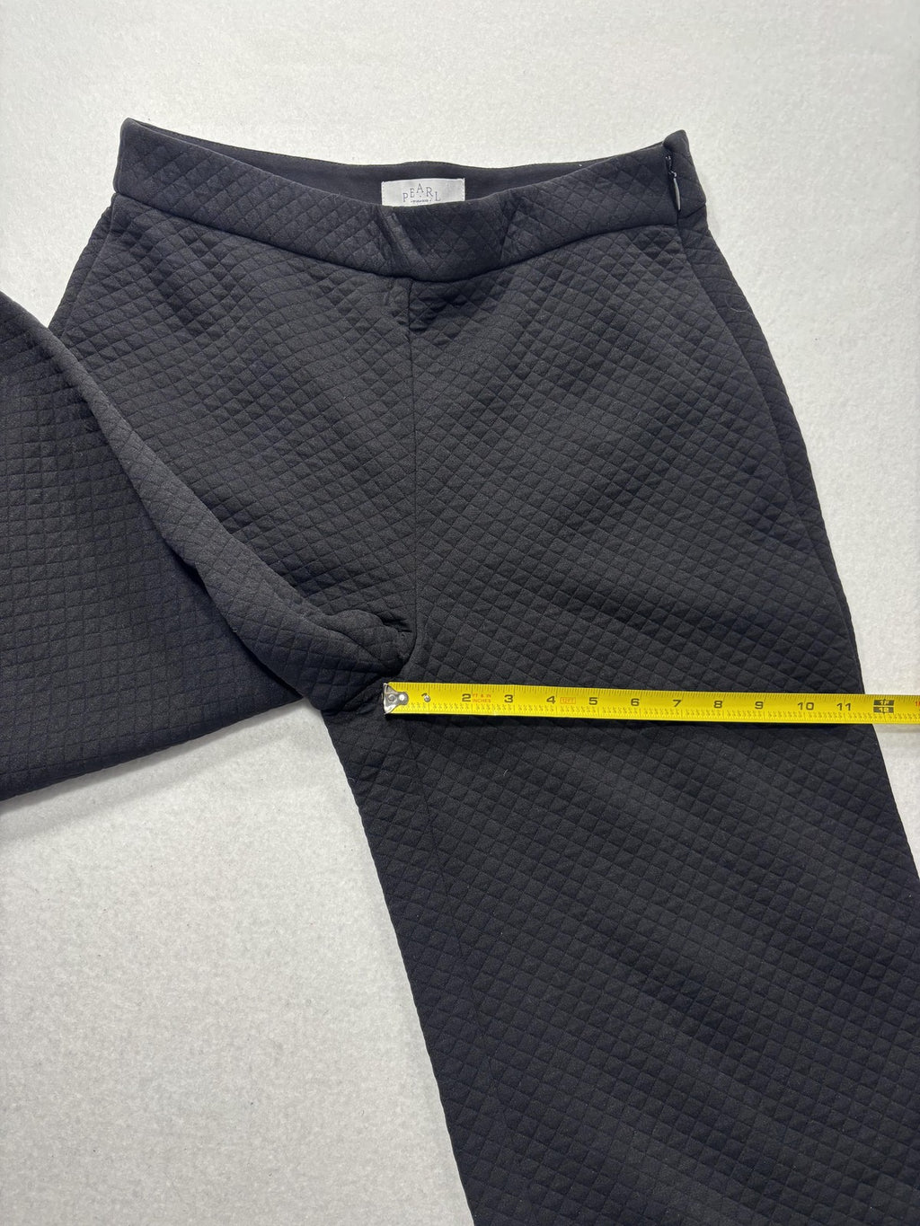 Pearl By Lela Rose Dress Pants Womens 8 Black Quilted Jersey Lynn Pant Wide Leg