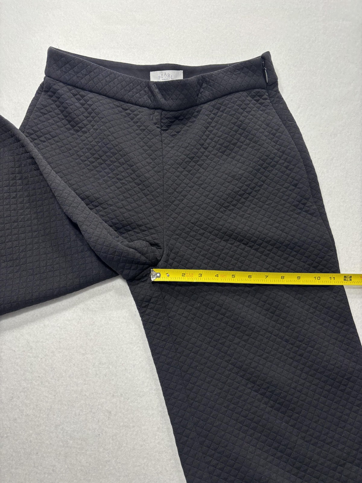 Pearl By Lela Rose Dress Pants Womens 8 Black Quilted Jersey Lynn Pant Wide Leg