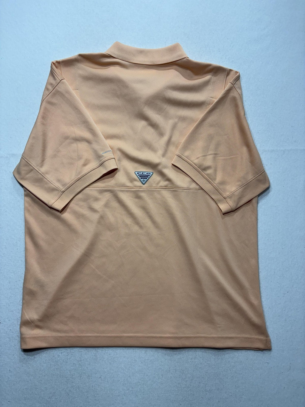 Columbia PFG Omni-Shade Polo Shirt Mens Large Orange Fishing UV Protection