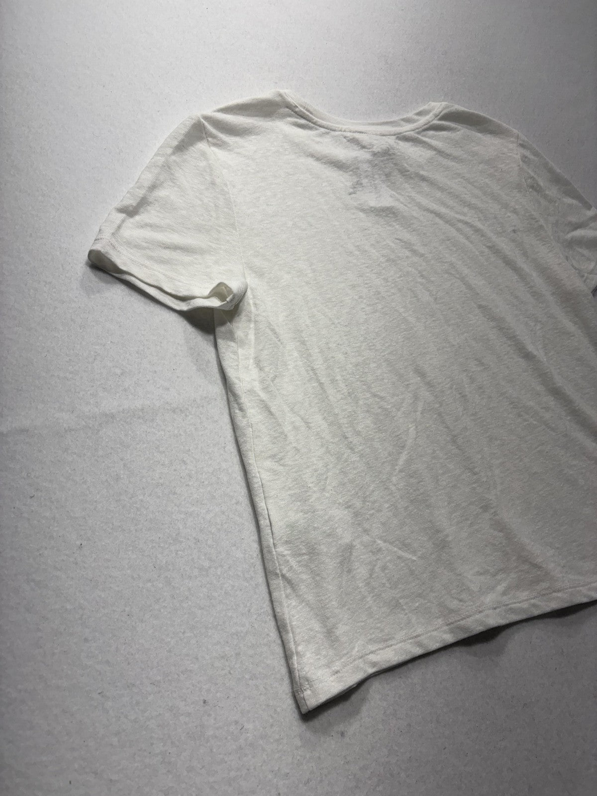 Banana Republic Shirt Womens Small White Linen Blend Crew Neck Short Sleeve Tee