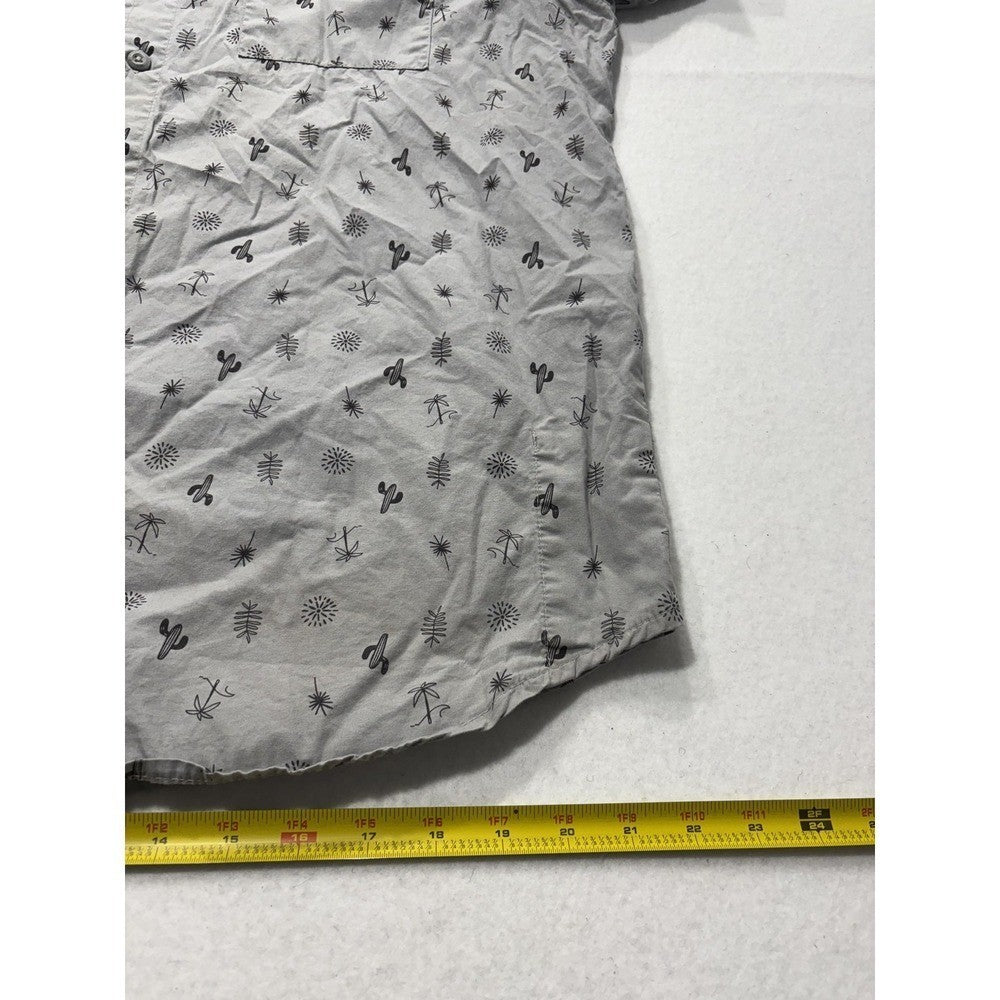 Columbia Shirt Mens Large Gray Desert Print Short Sleeve Button Up Cotton XM8259