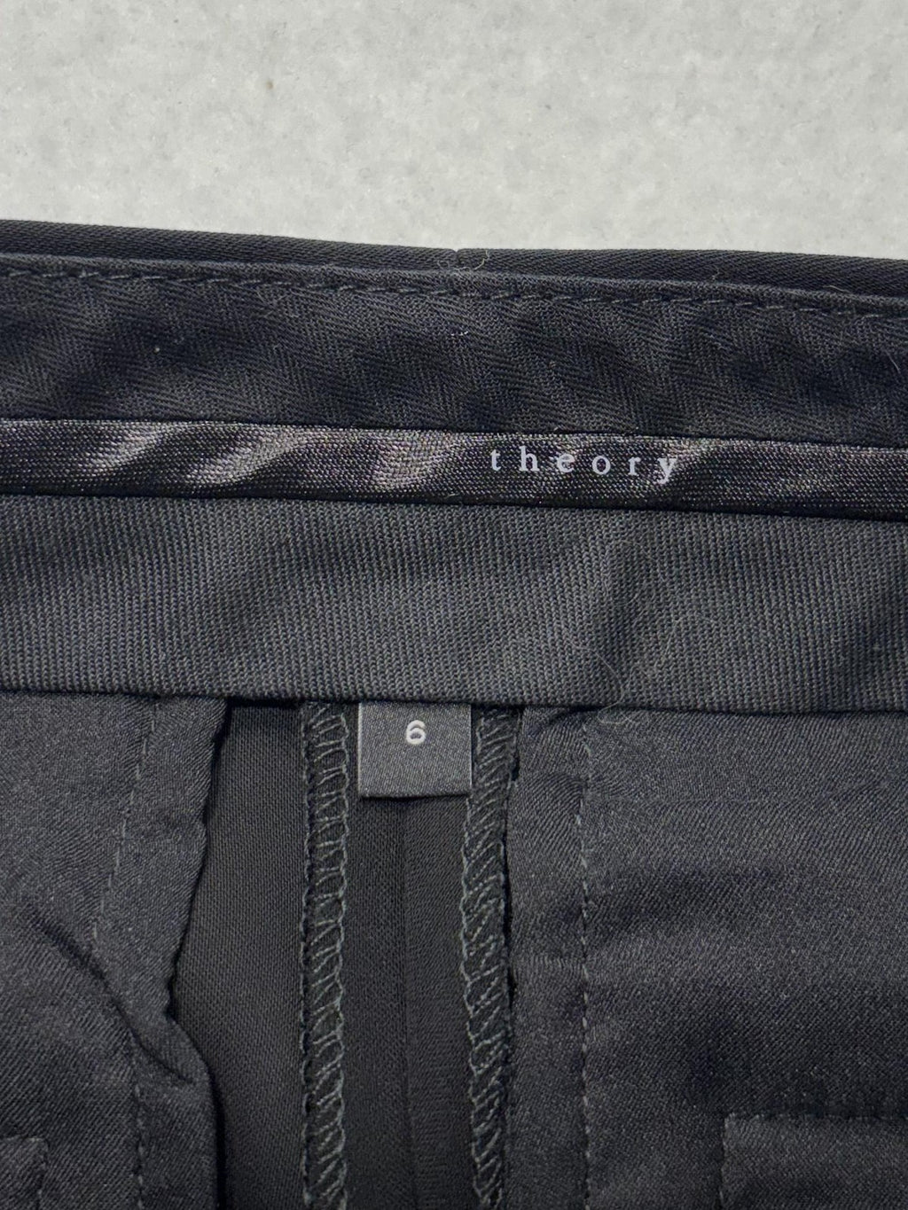 Theory Dress Pants Womens 6 Black Crepe Slim Ankle Lined Flat Front Work Career