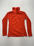 Columbia Pullover Womens Small Orange Fleece 1/4 Zip Mock Neck Long Sleeve Top