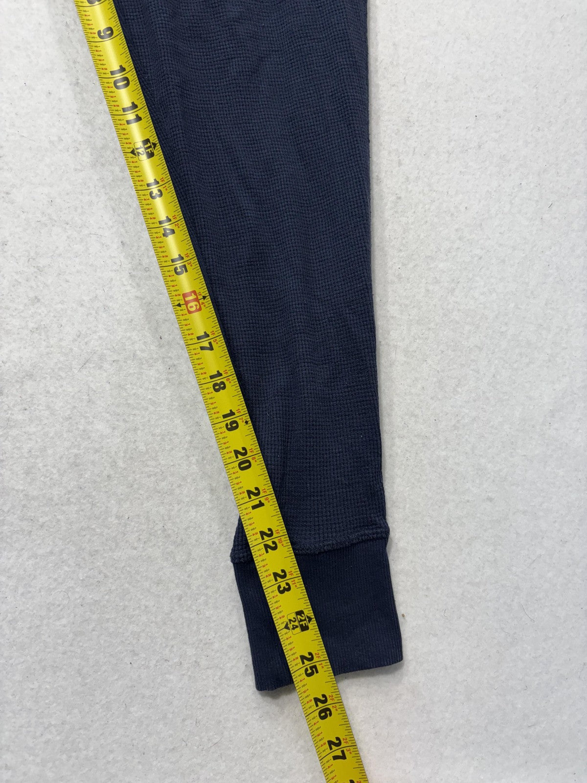 Tommy Hilfiger Lounge Pants Mens Small Blue Thermal Waffle Jogger Cuffed Logo