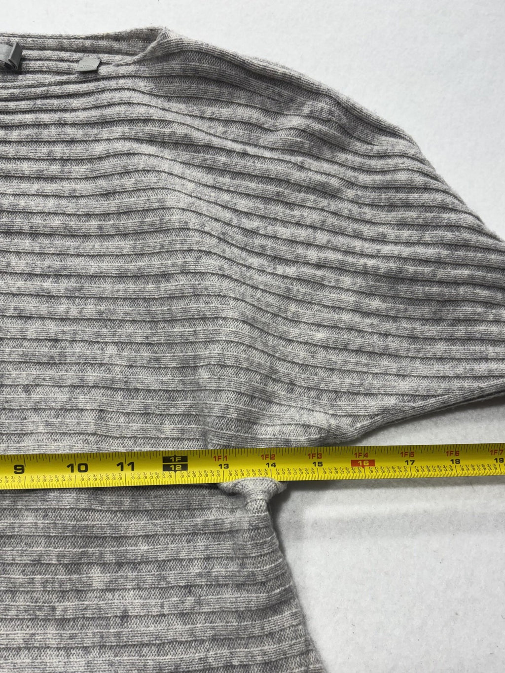 Vince Sweater Womens XS Gray Cashmere Boat Neck Belted Dolman Knit Pullover