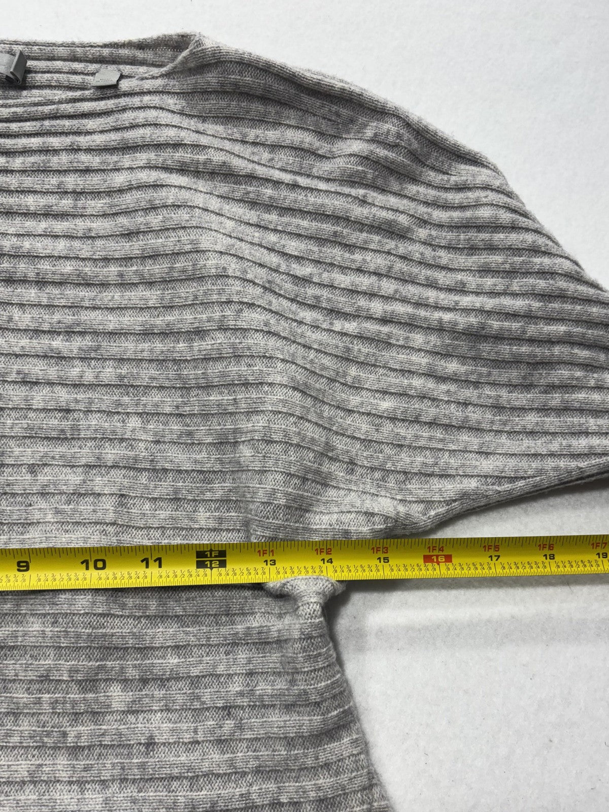 Vince Sweater Womens XS Gray Cashmere Boat Neck Belted Dolman Knit Pullover