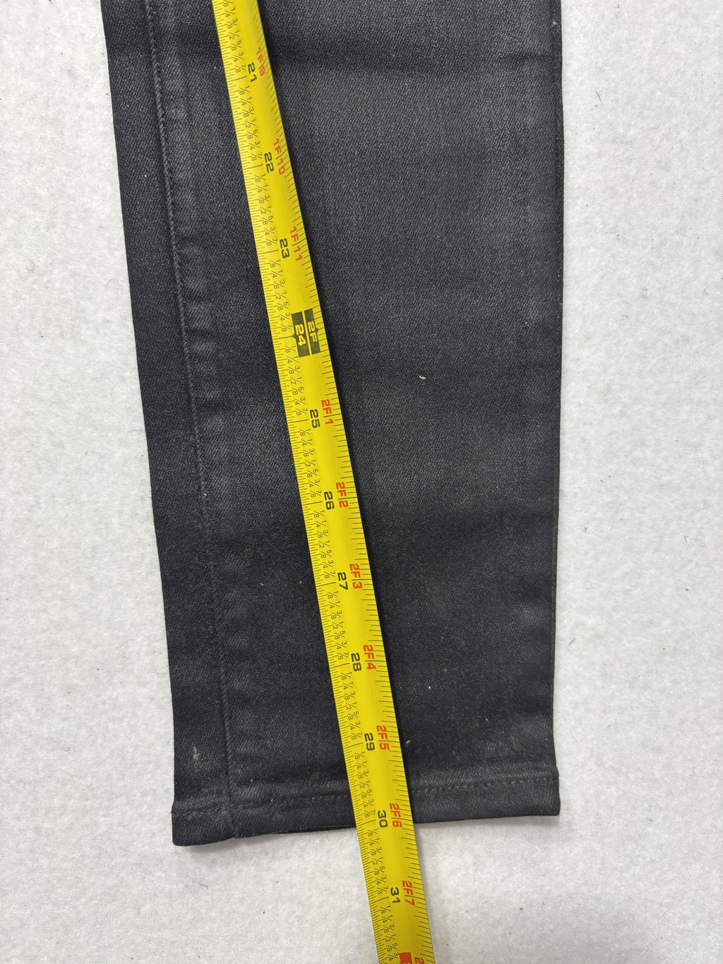 Paige High Rise Edgemont Jeans Womens 26 Black Wash Skinny 26x28 Zip Pockets