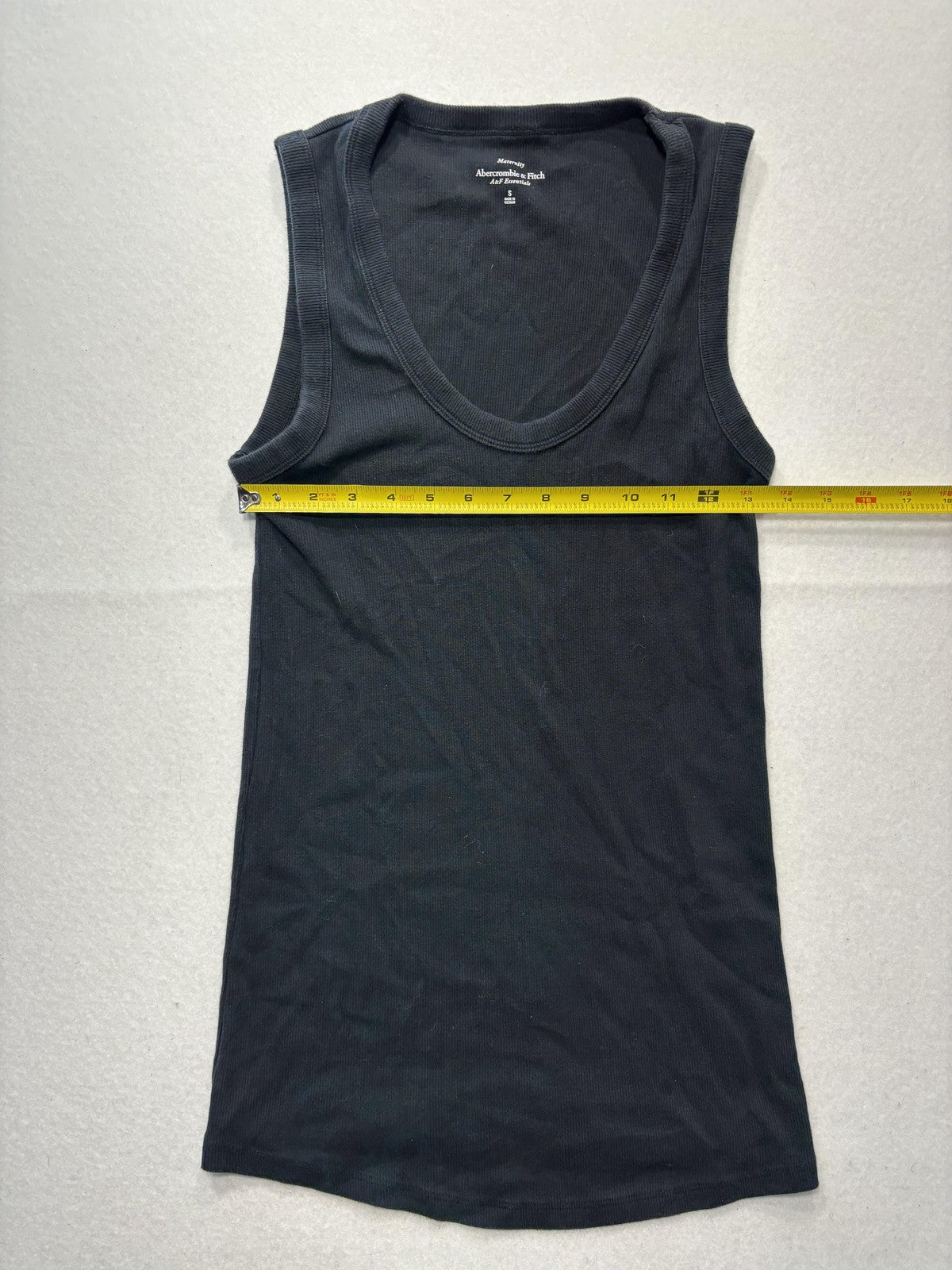 Abercrombie & Fitch Tank Womens Small Black Ribbed Knit Scoop Neck Maternity