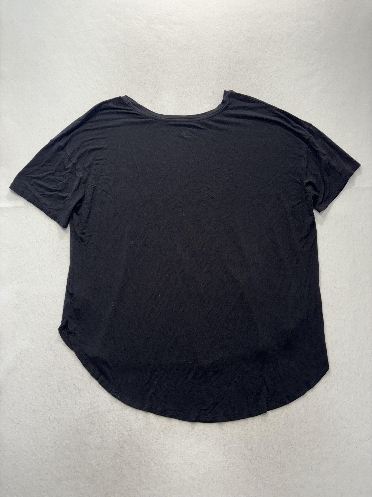 Time And Tru Shirt Womens XL Black Scoop Neck Short Sleeve Tunic Tee Casual