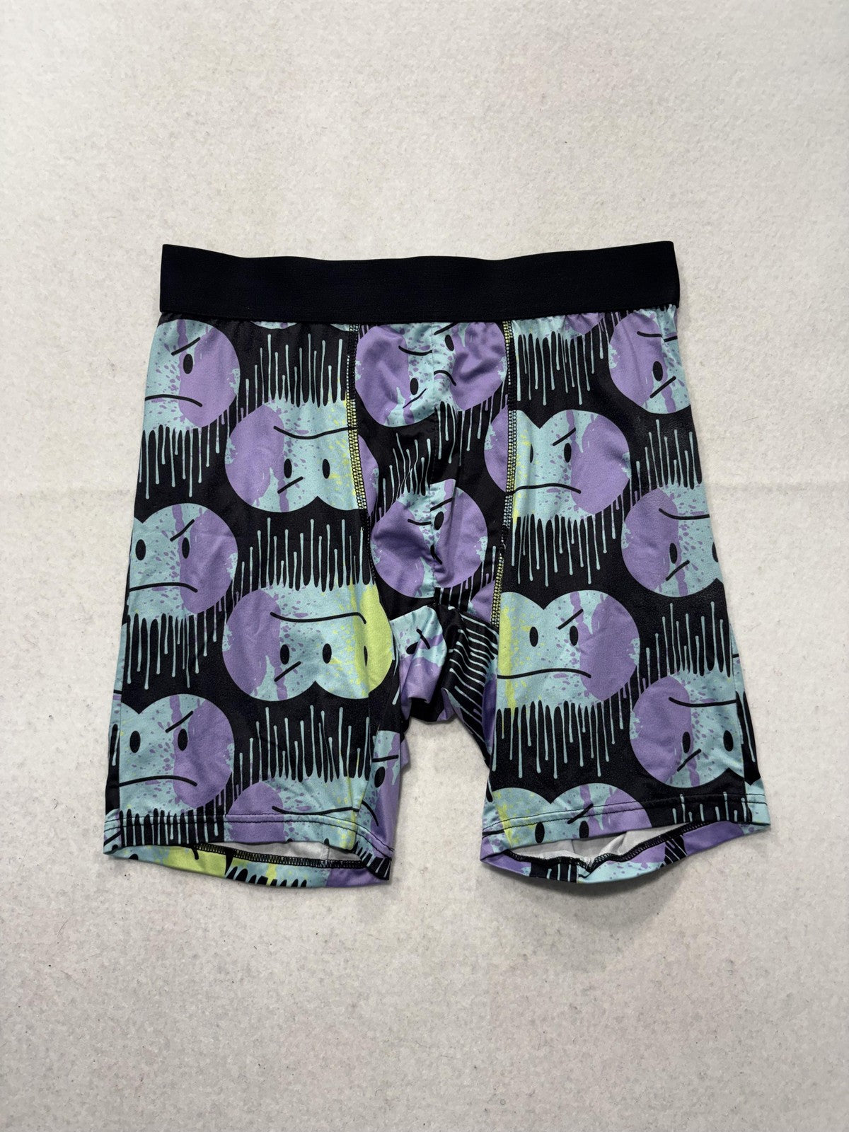 Rue21 Boxer Briefs Mens Medium Multicolor Drip Smiley Face Graphic Print Stretch