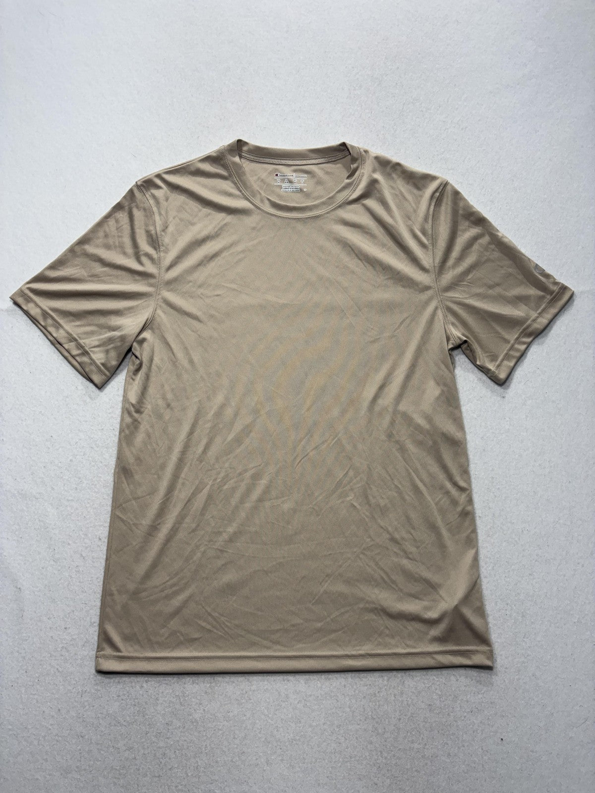Champion Performance Shirt Mens Medium Beige Short Sleeve Athletic CW22 T-Shirt