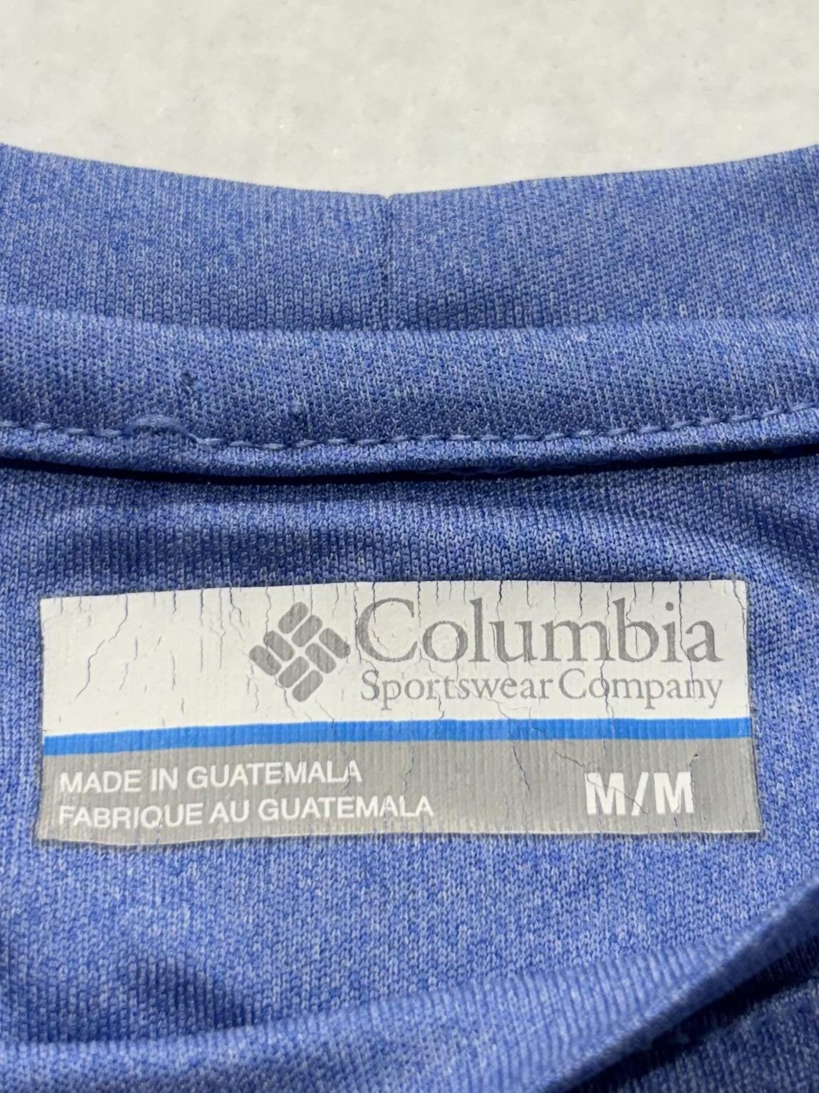 Columbia PFG Omni-Shade Shirt Mens Medium Blue Long Sleeve Tee Lightweight