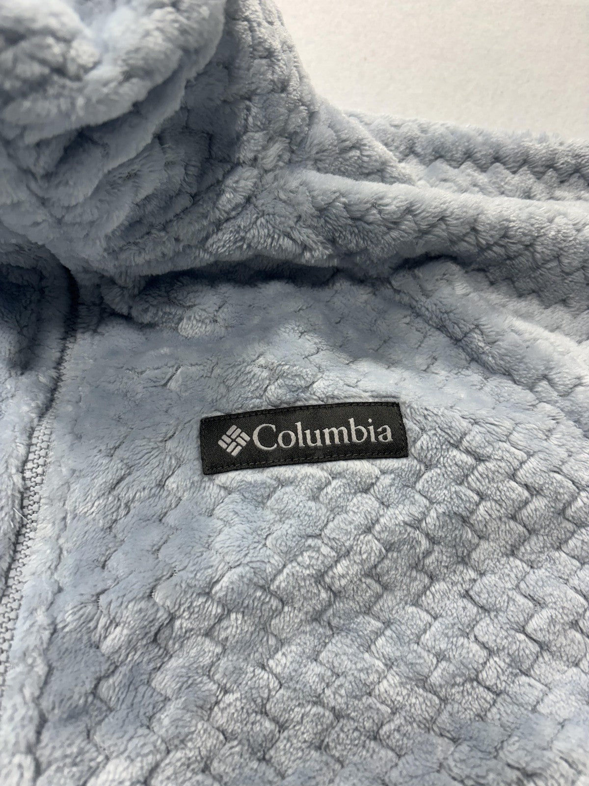 Columbia Jacket Womens XS Blue Plush Fleece Full Zip Stand Collar Pockets Soft