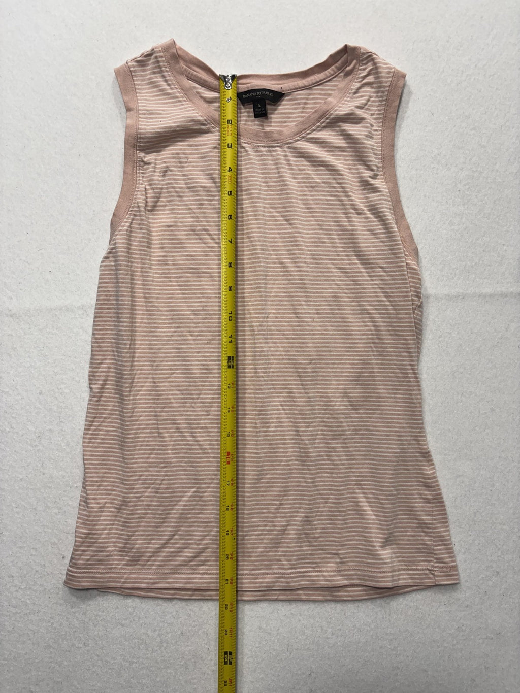 Banana Republic Tank Top Womens S Pink Stripe Jersey Basic Summer Casual