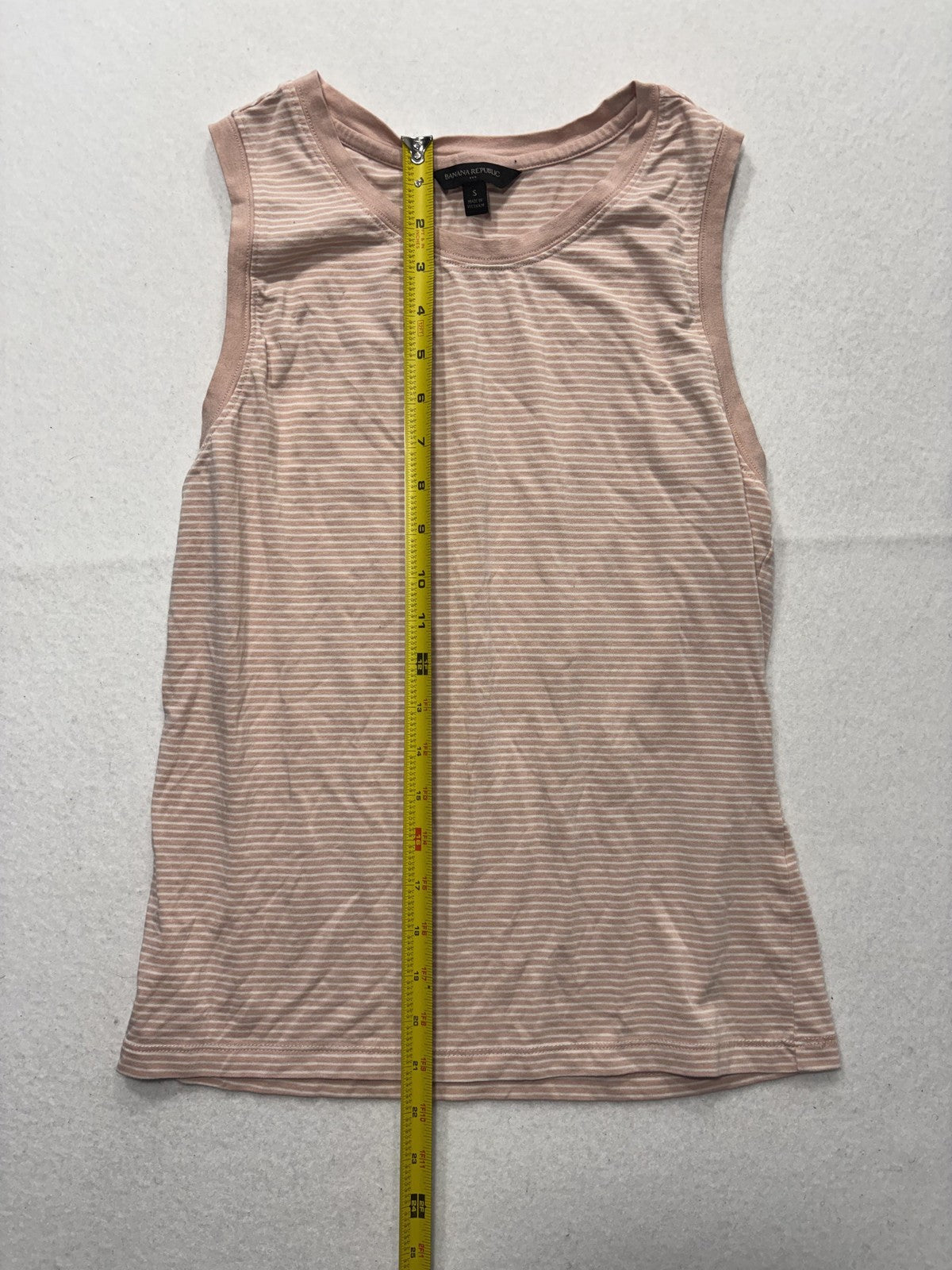 Banana Republic Tank Top Womens S Pink Stripe Jersey Basic Summer Casual
