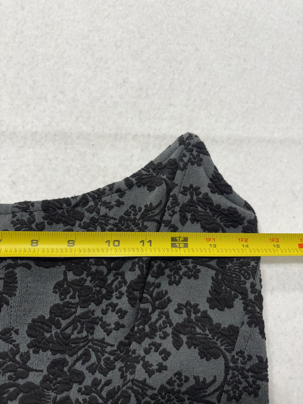 By Anthropologie Corset Top Womens XS Black Floral Brocade Zip Back Strapless
