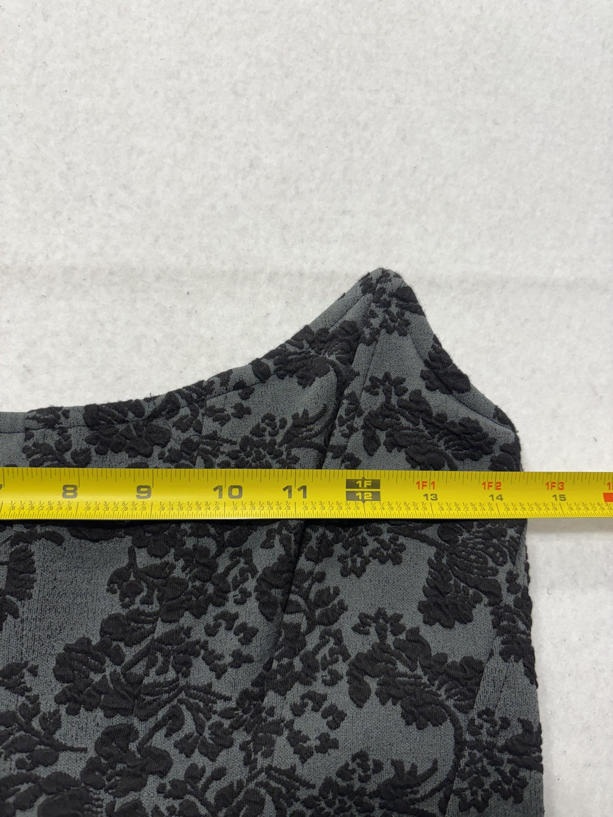 By Anthropologie Corset Top Womens XS Black Floral Brocade Zip Back Strapless