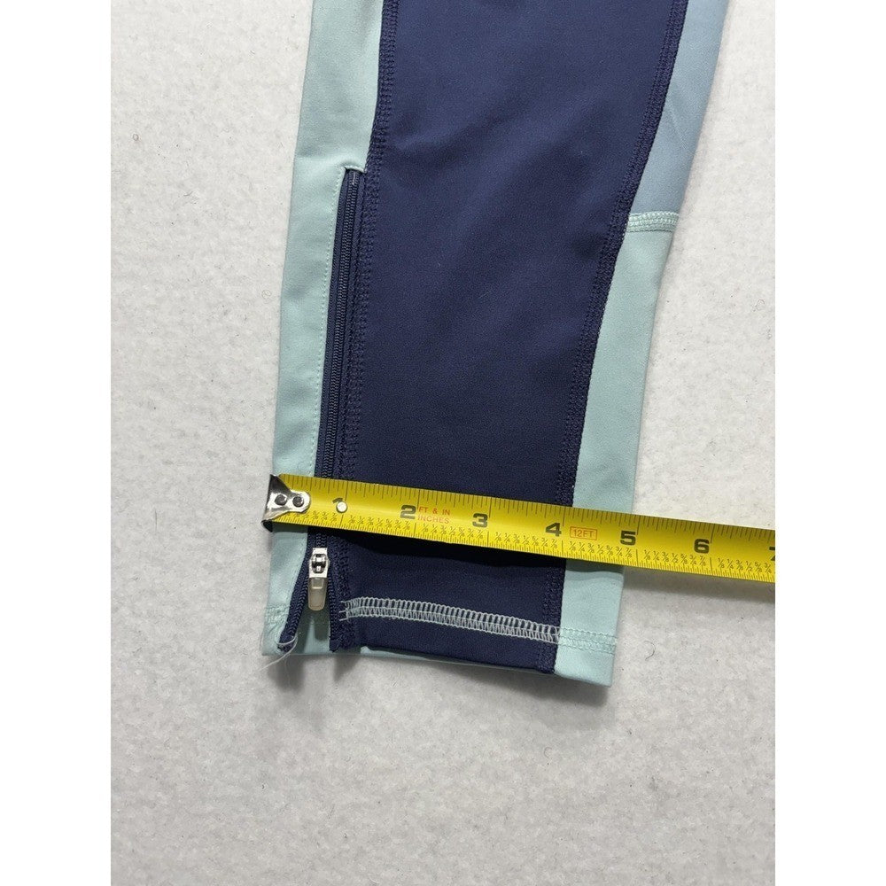 Champion Leggings Womens XL Blue Colorblock Zip Ankle Athleticwear M9217