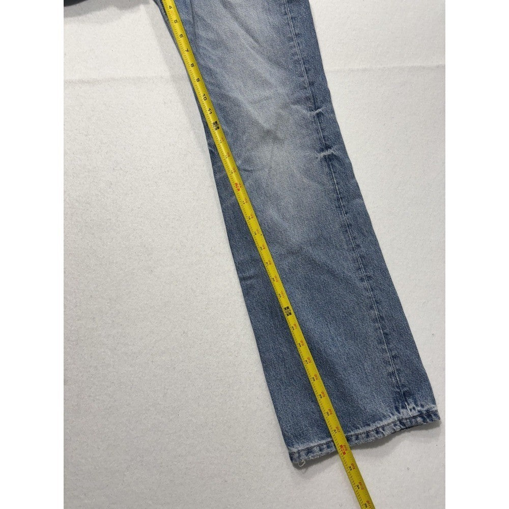 Zara Jeans Womens 2 Blue Medium Wash Straight Leg Mid Rise 24x30.5 Distressed