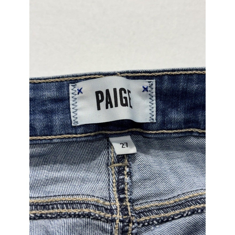 Paige Verdugo Ultra Skinny Jeans Womens 27 Blue Distressed 28x28.5 Stretch