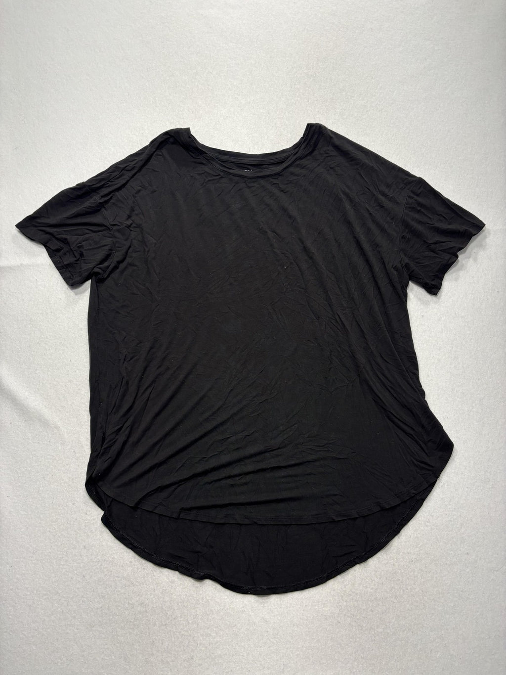Time And Tru Shirt Womens XL Black Scoop Neck Short Sleeve Tunic Tee Casual