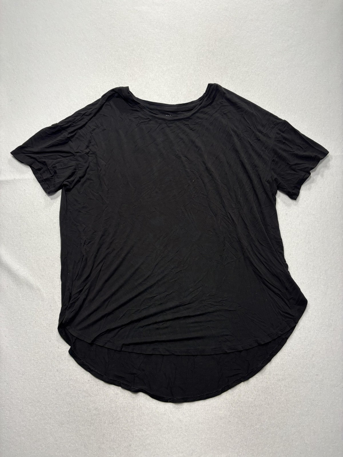 Time And Tru Shirt Womens XL Black Scoop Neck Short Sleeve Tunic Tee Casual