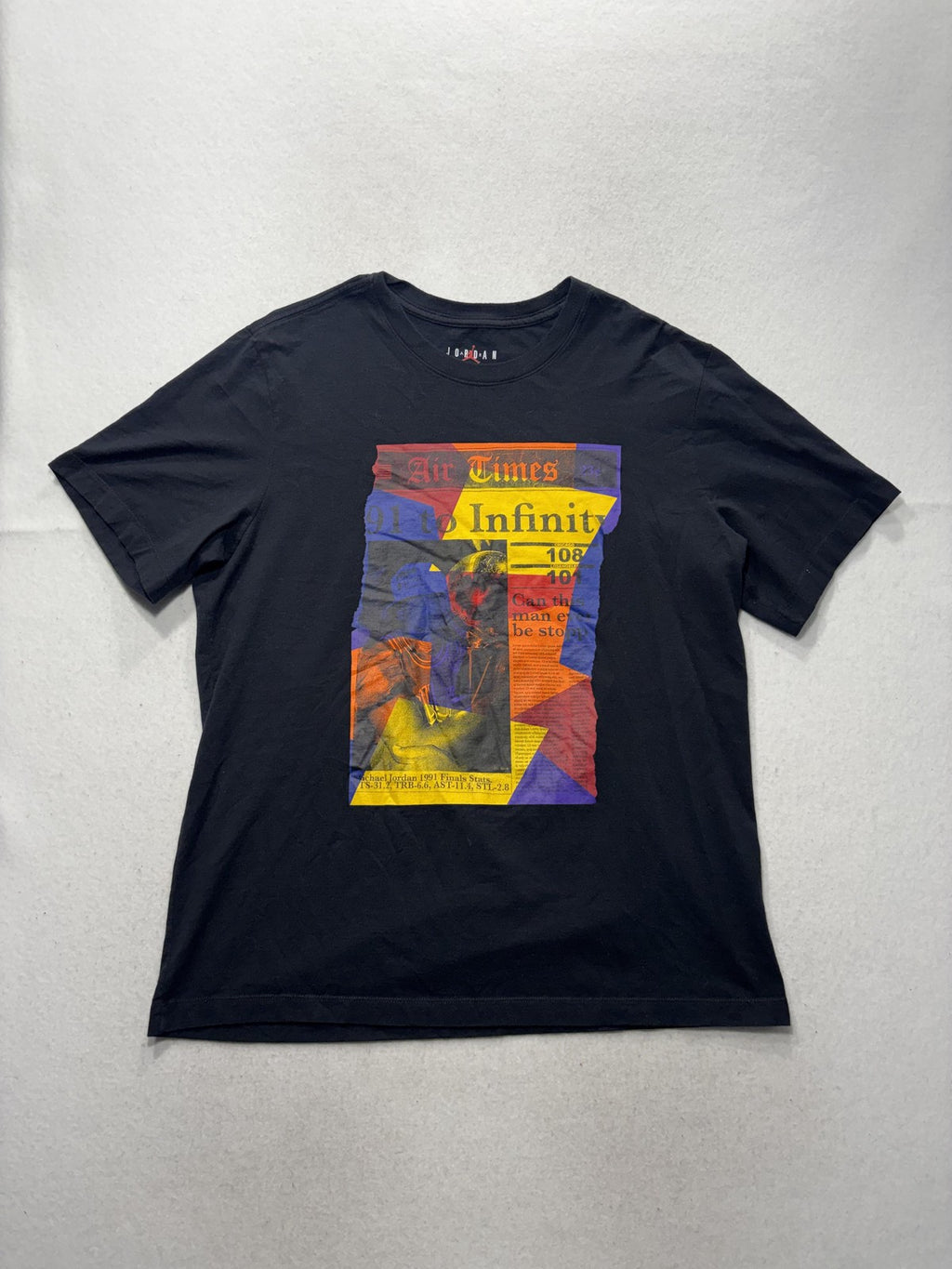 Jordan Mens Large Black Michael Jordan Air Times 1991 Finals Graphic T-Shirt