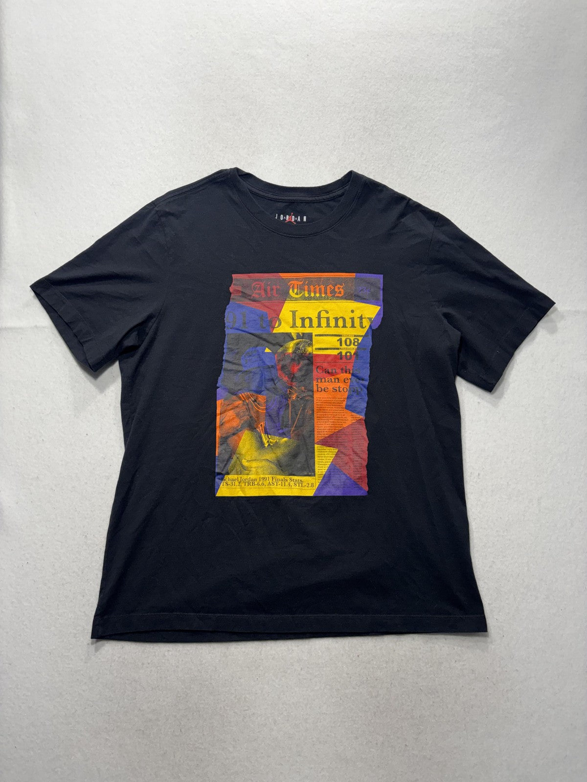 Jordan Mens Large Black Michael Jordan Air Times 1991 Finals Graphic T-Shirt