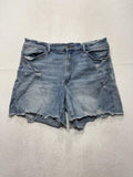 Fashion Nova Shorts Womens 32 Blue Denim Distressed Cut Off Raw Hem Relaxed Fit