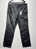 Tommy Hilfiger Dress Pants Womens 16 Black Faux Leather Straight Ponte Stretch