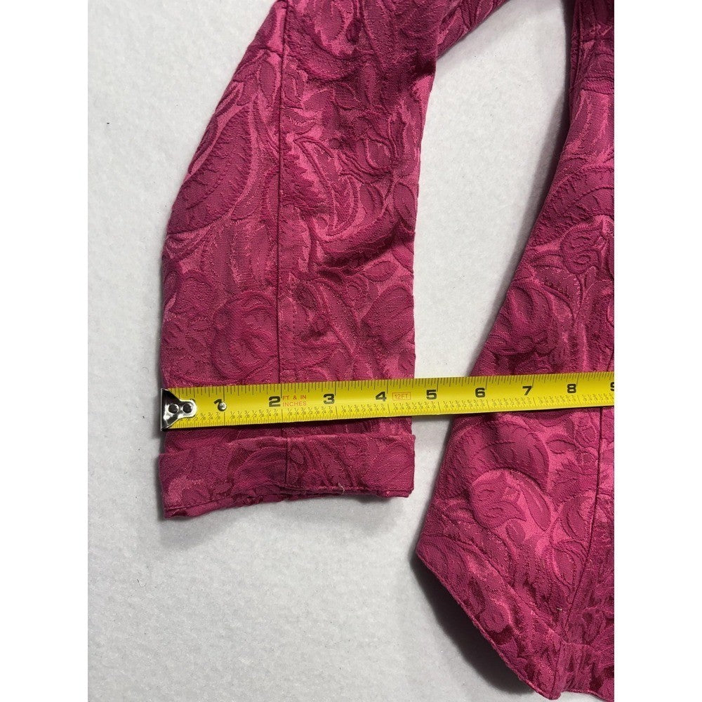 Additions By Chico's Jacket Womens 0 Pink Floral Jacquard Button Front Twill