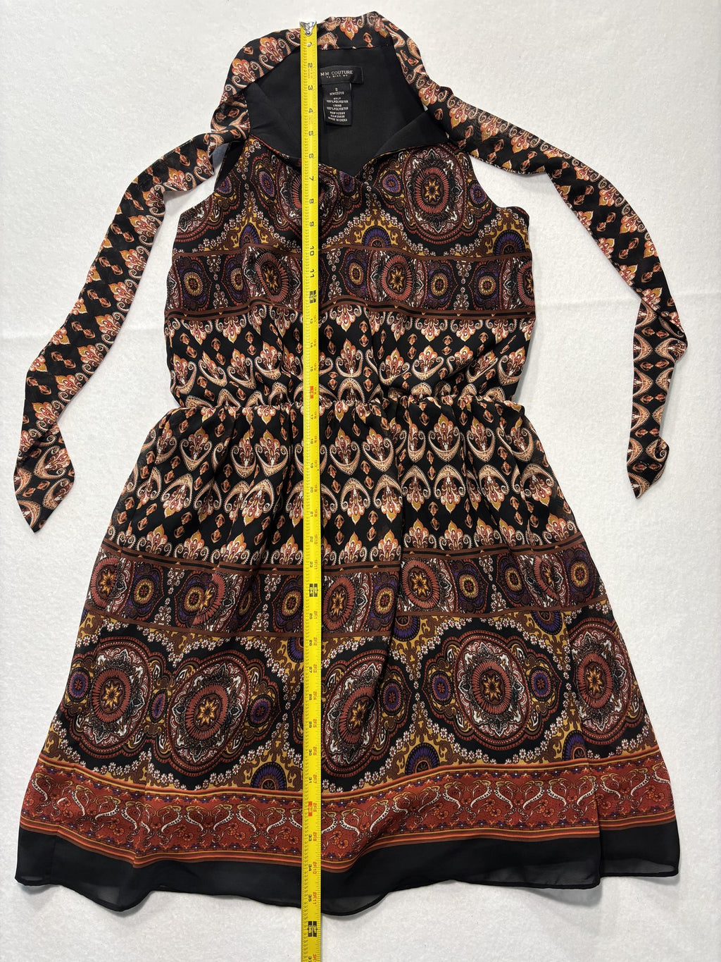 M.M. Couture By Miss Me Dress Womens Small Paisley Print Halter Fit Flare Boho