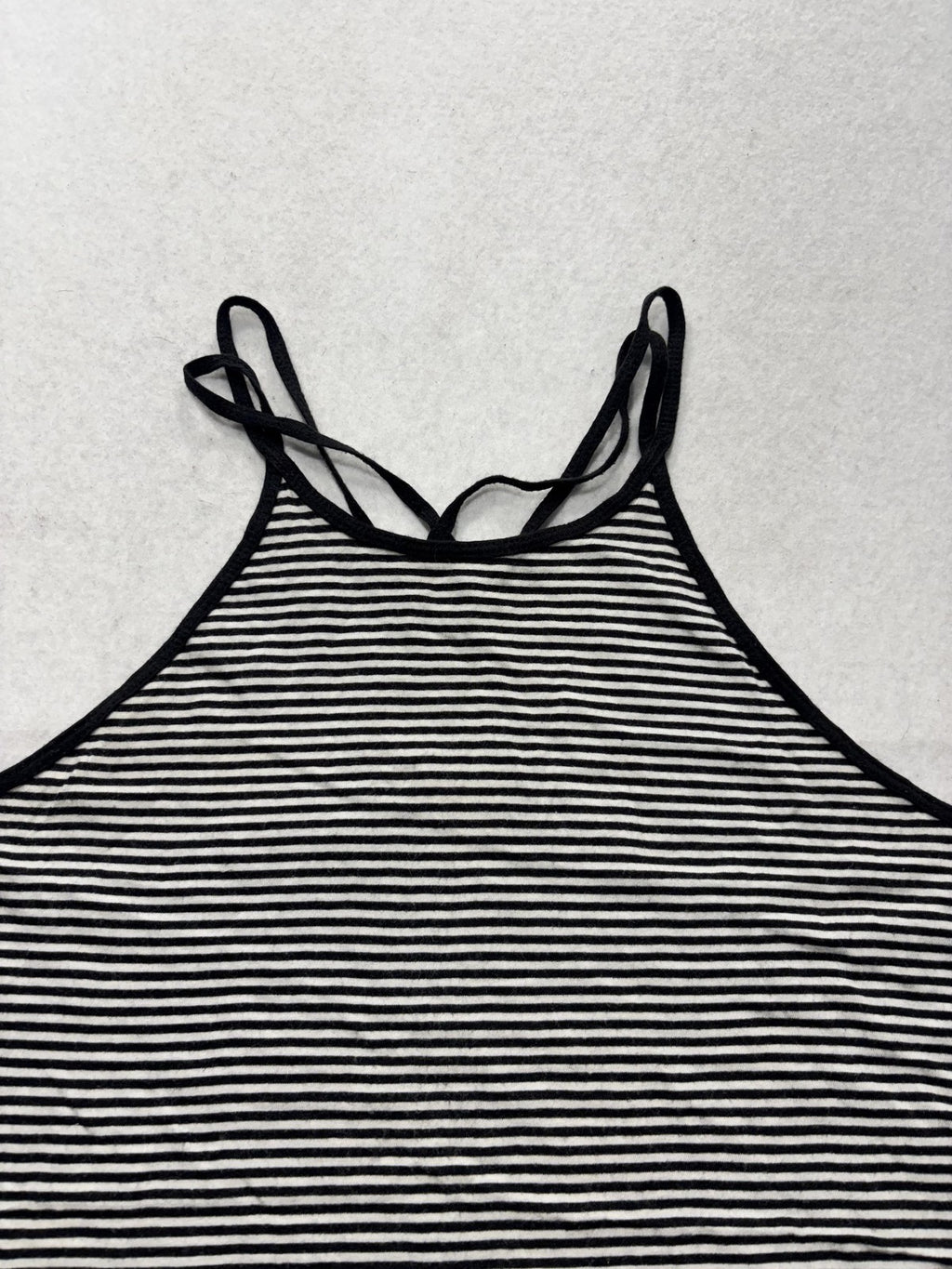 Hollister Tank Top Womens Medium Black White Stripe Halter Cami Strappy 374654