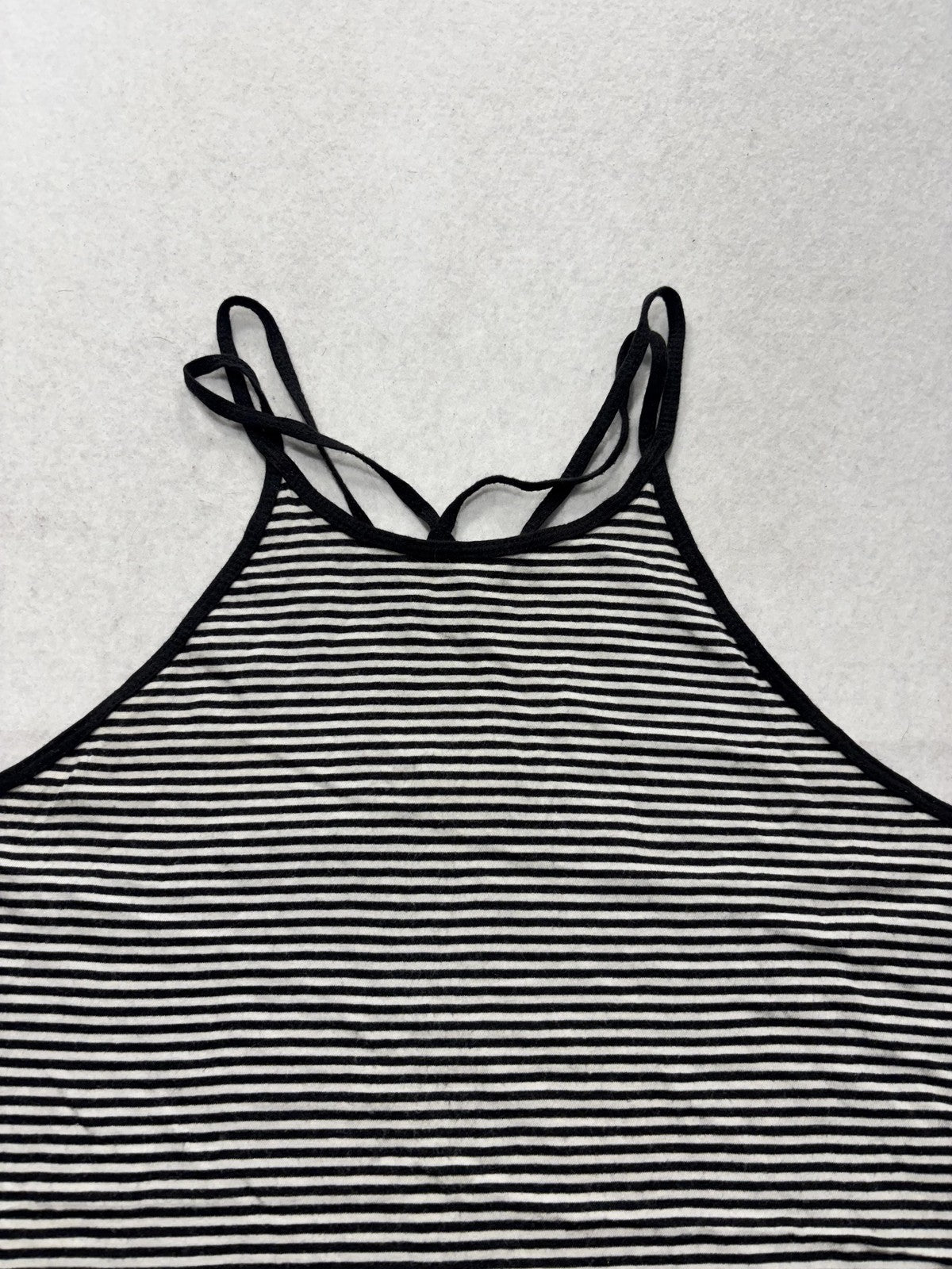 Hollister Tank Top Womens Medium Black White Stripe Halter Cami Strappy 374654
