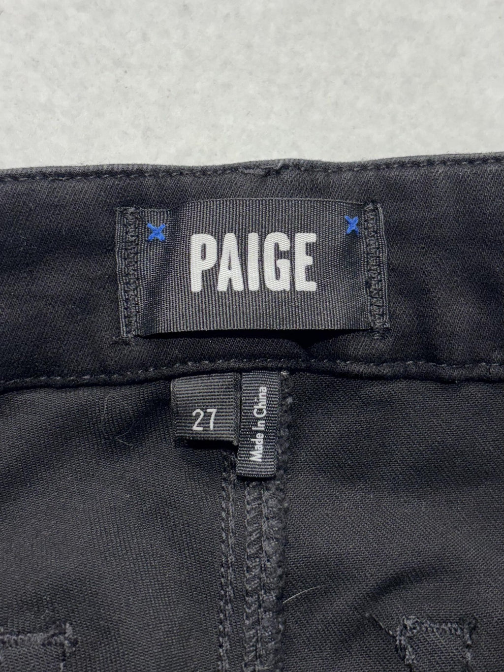 Paige Pants Womens 27 Black Mayslie Coated Denim Jogger Ankle Zip Cuffed Stretch