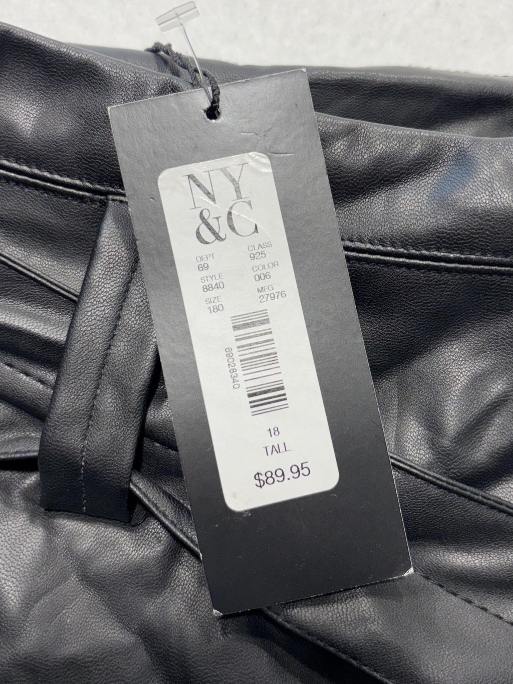Gabrielle Union Pants Womens 18 Tall Black Faux Leather Jogger Belted Pockets