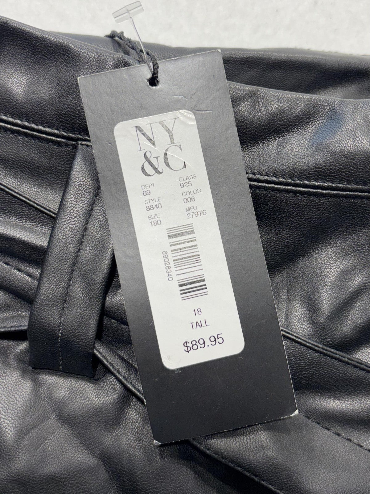 Gabrielle Union Pants Womens 18 Tall Black Faux Leather Jogger Belted Pockets