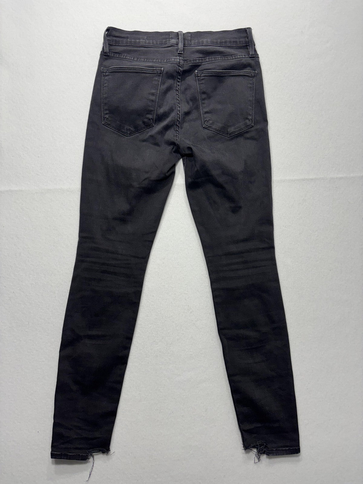 FRAME Le High Skinny Jeans Womens 26 Gray Charcoal Wash Mid Rise Stretch 26x28.5