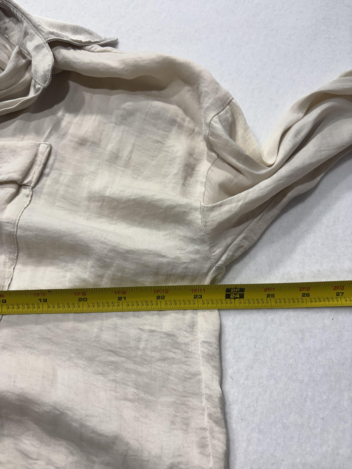 American Eagle Outfitters Blouse Womens XS White V Neck Long Sleeve Tunic Top