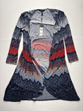 BCBGMAXAZRIA Cardigan Womens Medium Blue Open Front Long Sleeve Duster Adele