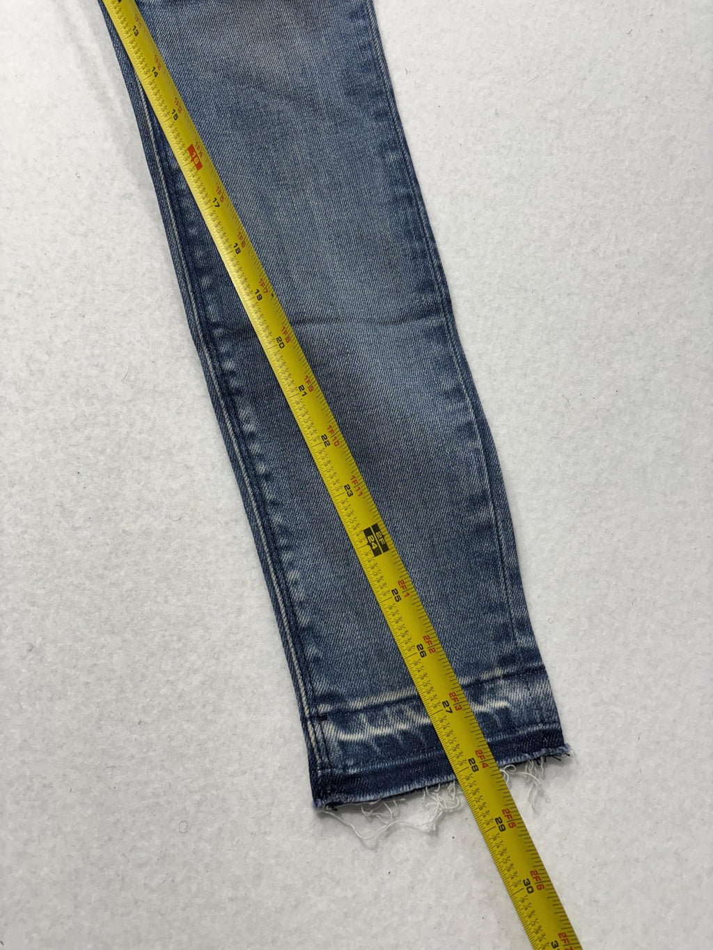 RtA Jeans Womens 25 Blue Medium Wash Mid Rise Skinny Stretch Raw Hem 25x29