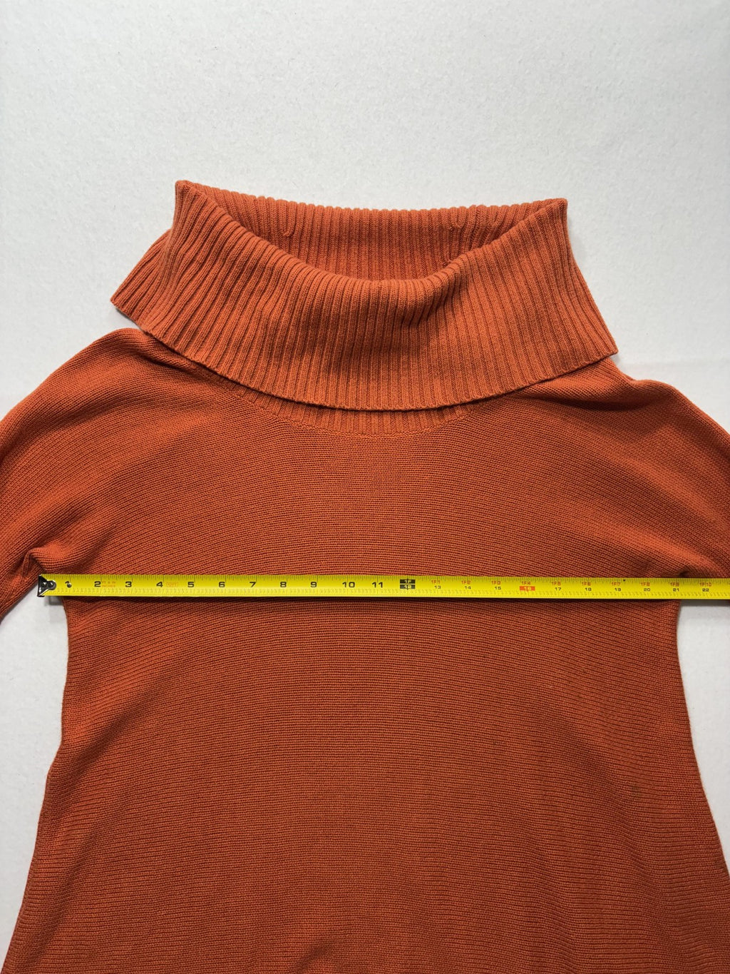Chico's Sweater Womens 1 Orange Cowl Neck Long Sleeve Knit Relaxed Pullover